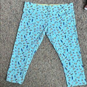 SO Blue Food Print Leggings